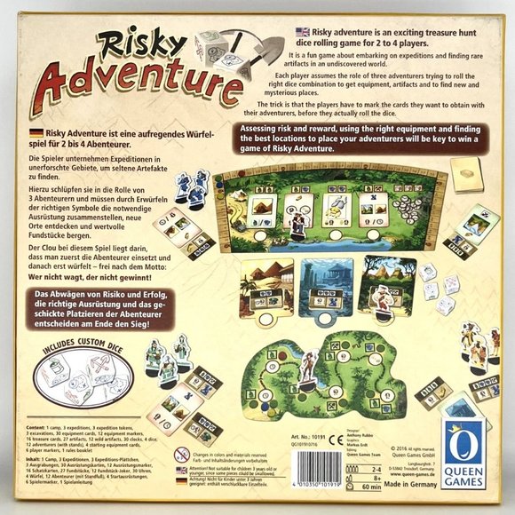 Risky Adventure Board Game Anthony Rubbo by Queen Games Complete - Picture 3 of 5